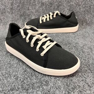 OluKai Pehuea Li Women Size 8 Black White Mesh Shoes Sneakers 20379-40WS NEW